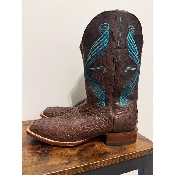 Cavender’s Endurance Croc‐Print Square Toe Mens Boots 11D‎ - Picture 1 of 8